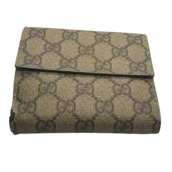 Authentic GUCCI Brown Coated Canvas & Teal Leather Designer Wallet - Picture 5 of 12